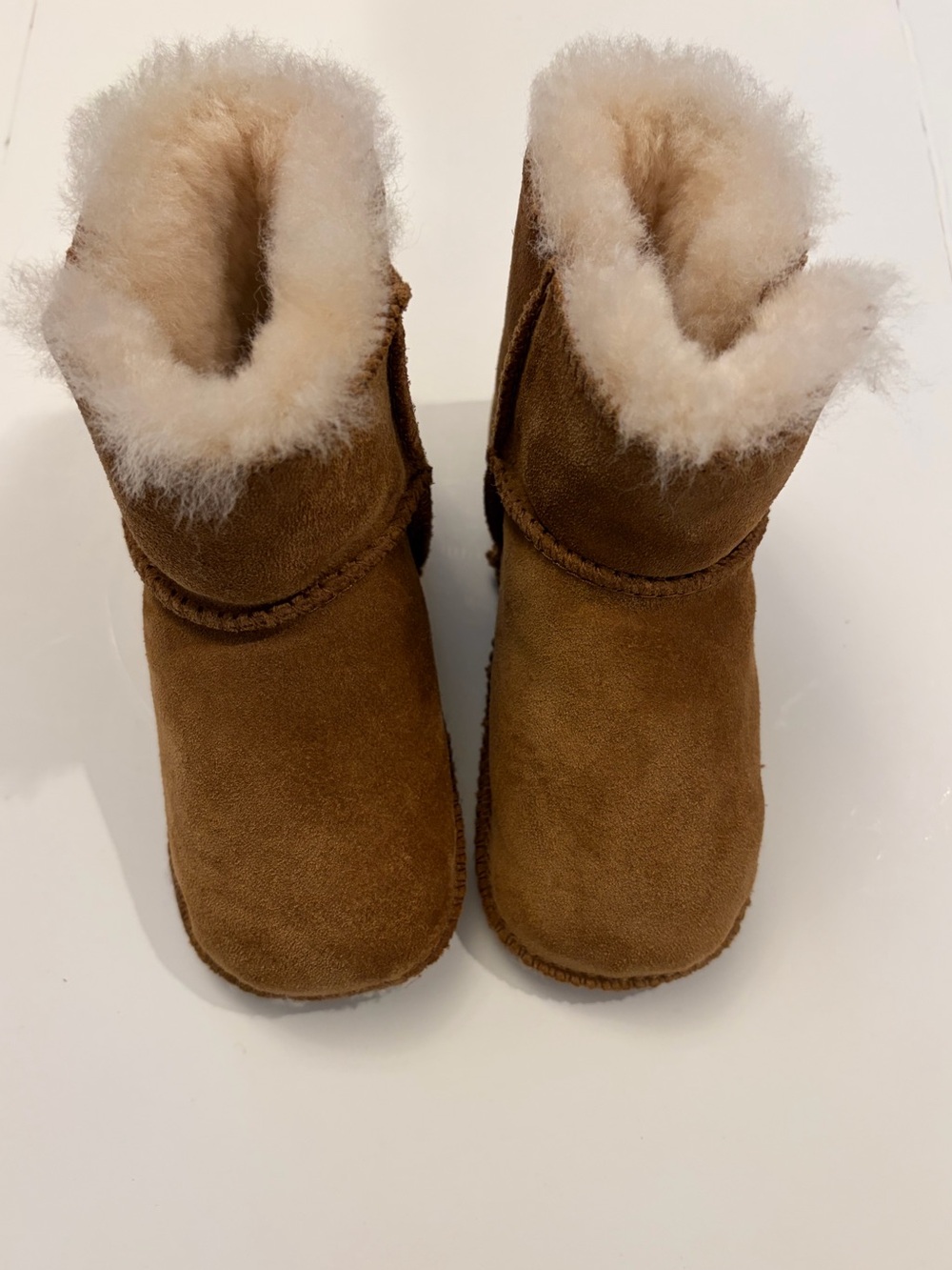 UGG Chestnut Suede Shearling Booties - Toddler / Baby Size Large